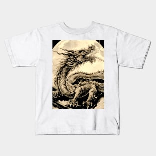 Chinese Dragon and Full Moon: Chinese New Year, Year of the Dragon Kids T-Shirt